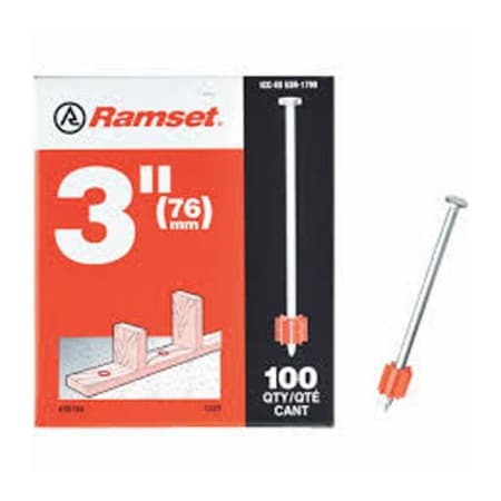 Ramset Nail Drive Anchor, 0.145" Dia., 3" L, Plain, 100 PK 00794